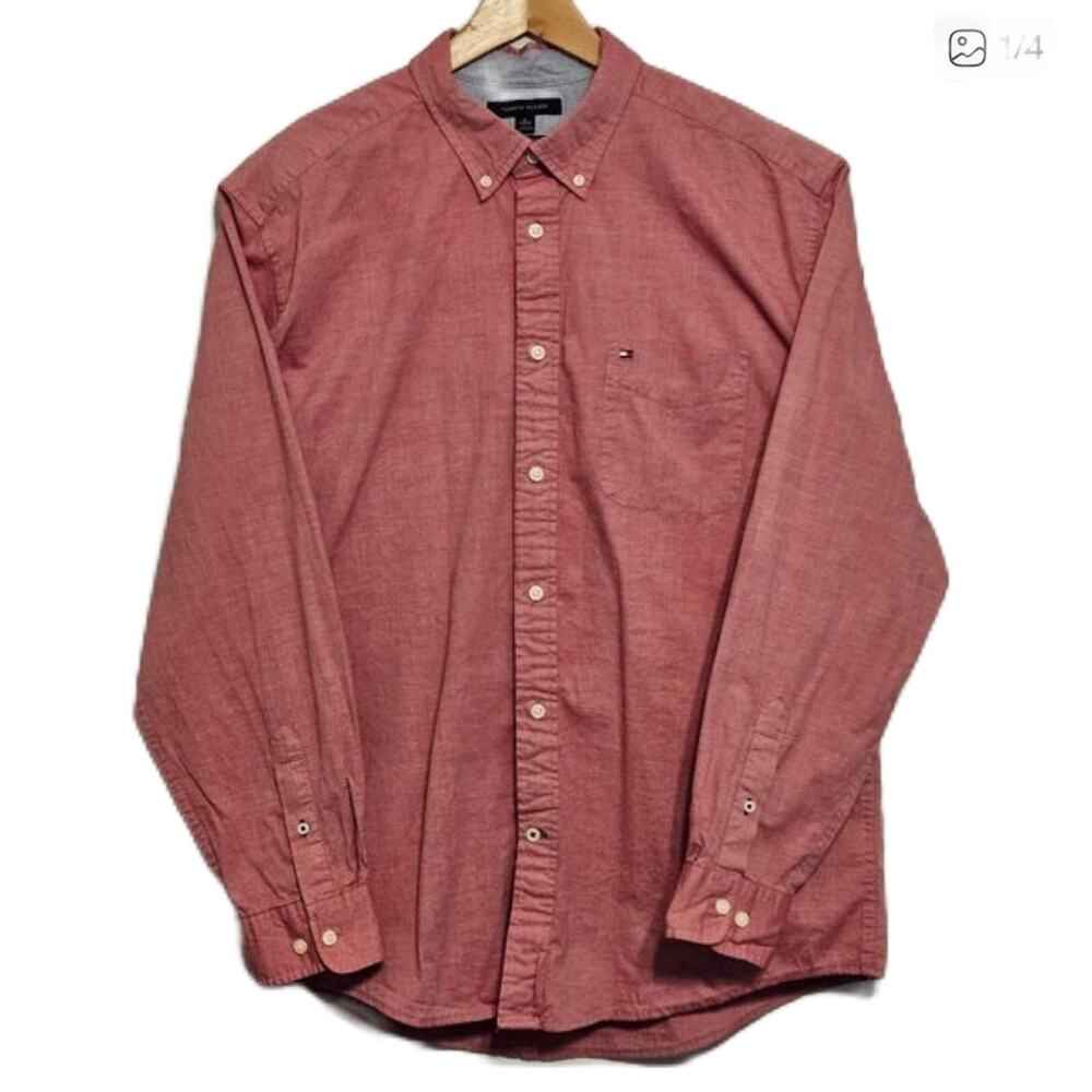 Tommy Hilfiger Classic Fit Shirt – XL – Red with Logo – Great Condition